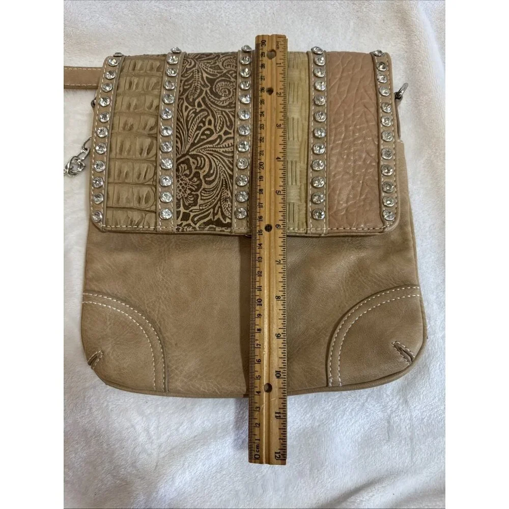 Silverake Elegant Silver Rhinestone Multi Pattern‎ Crossbody Purse Adjustable